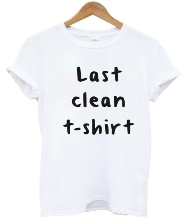 Women X Last Clean Letters Cotton Casual Funny Shirt For Lady White Top Tee Hipster Street