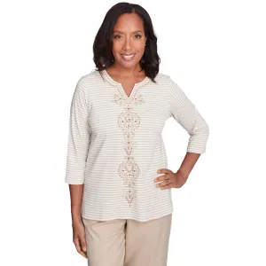 Women's Bold Medallion Stripe Top - 88456