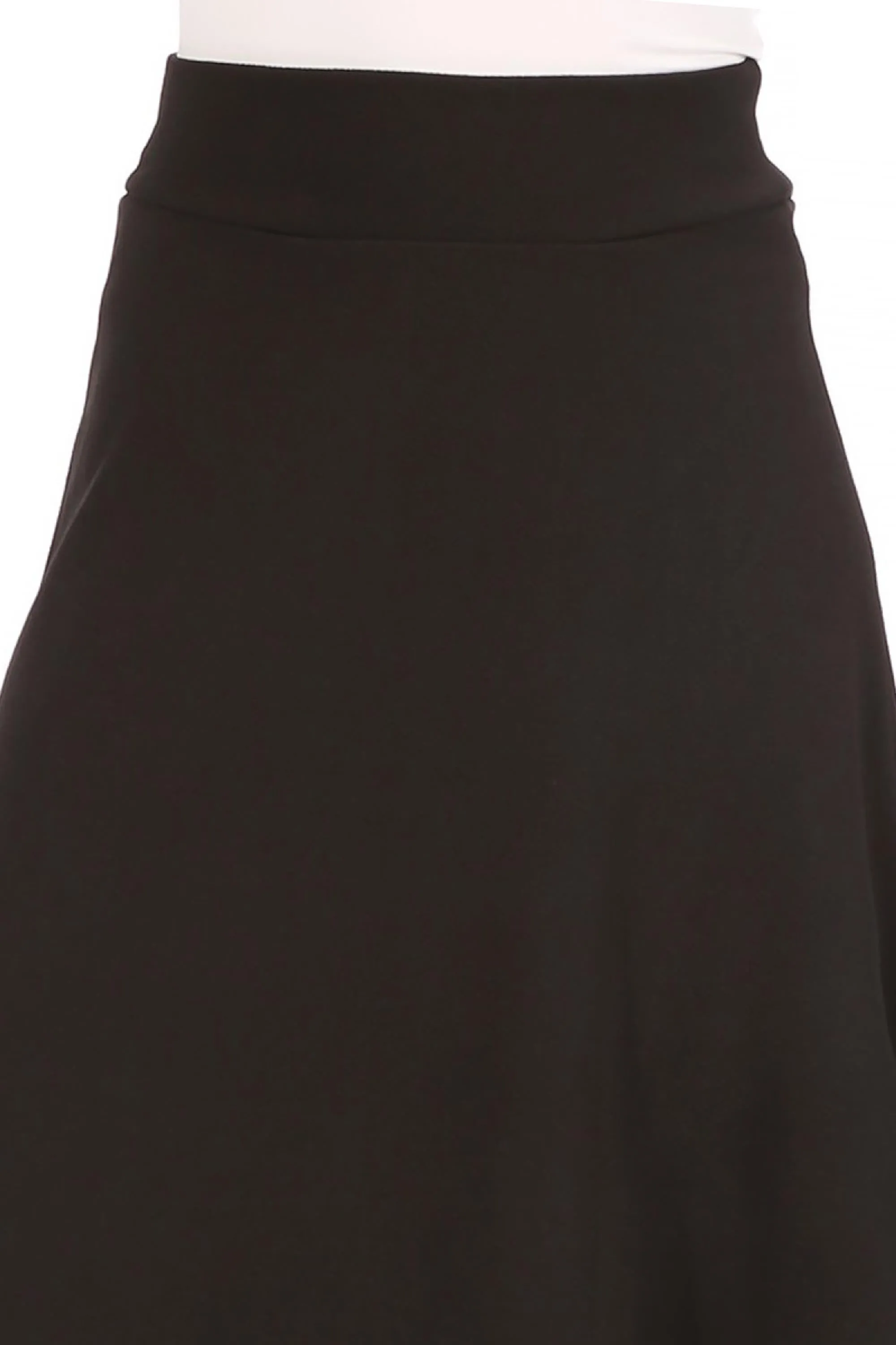 Women's Casual Solid Flare A-line Long Skirt with Elastic Waistband