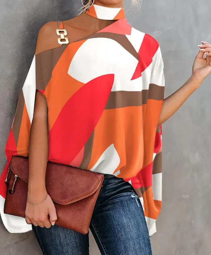Women's One Shoulder Asymmetrical Floral Print Blouse | Summer