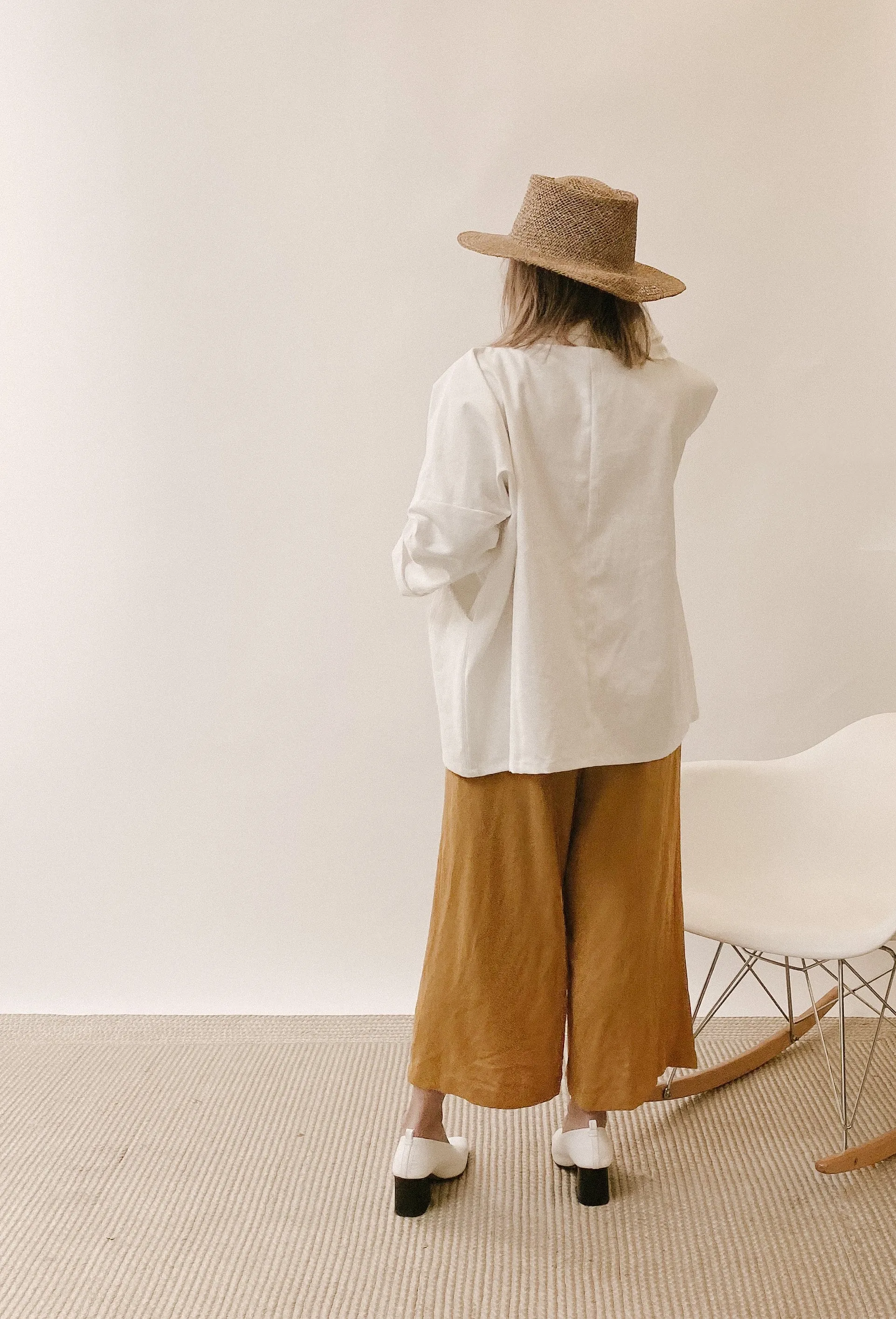 Women's Organic Cotton Canvas Kimono Jacket - Bone