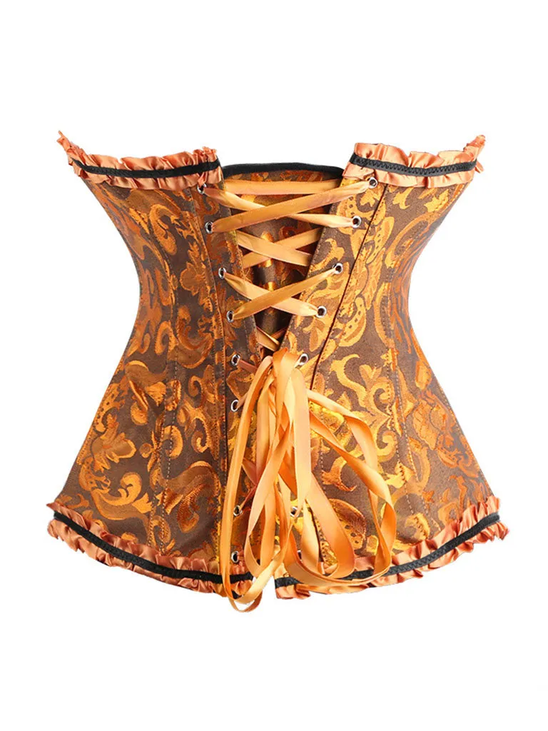 Women‘s Ruffles Corset Top Strapless Waist Trainer
