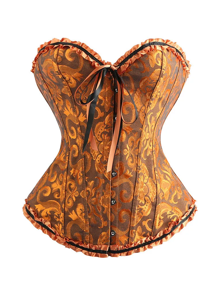 Women‘s Ruffles Corset Top Strapless Waist Trainer
