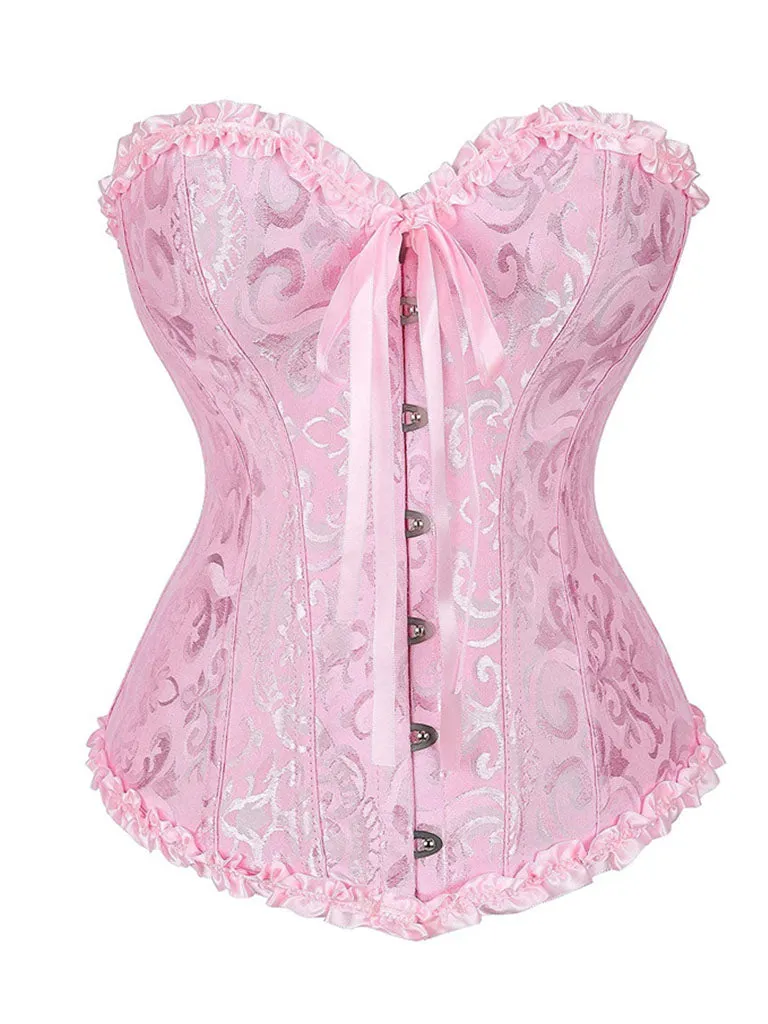 Women‘s Ruffles Corset Top Strapless Waist Trainer