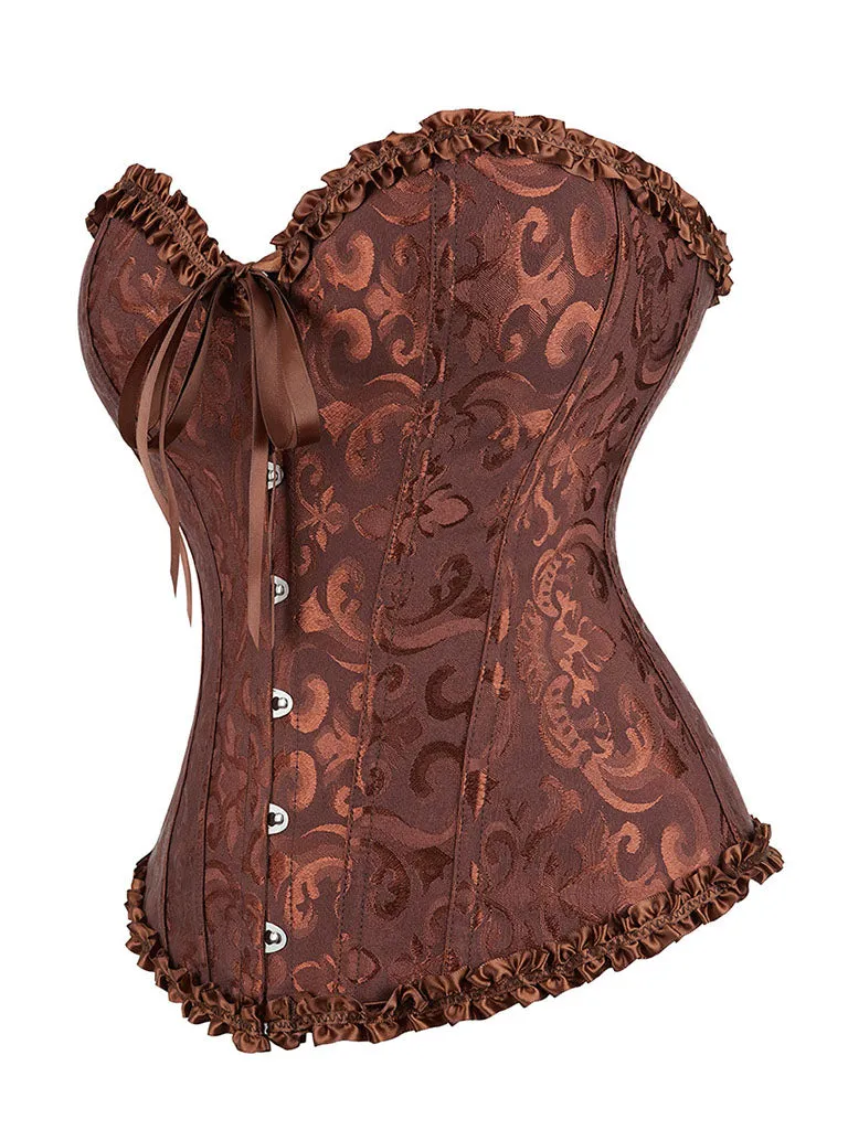 Women‘s Ruffles Corset Top Strapless Waist Trainer