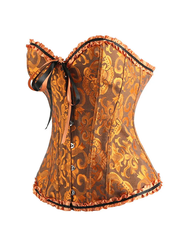 Women‘s Ruffles Corset Top Strapless Waist Trainer