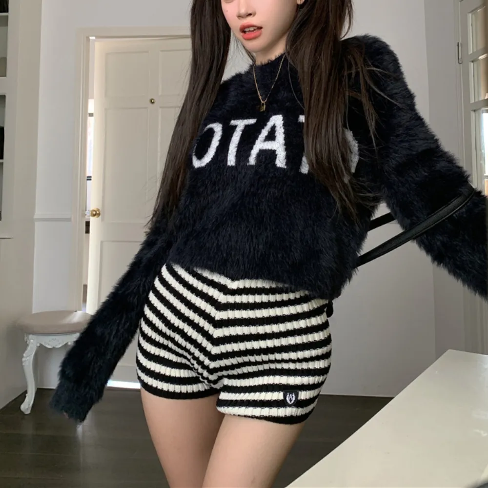 Women's Solid Color Mink Sweater