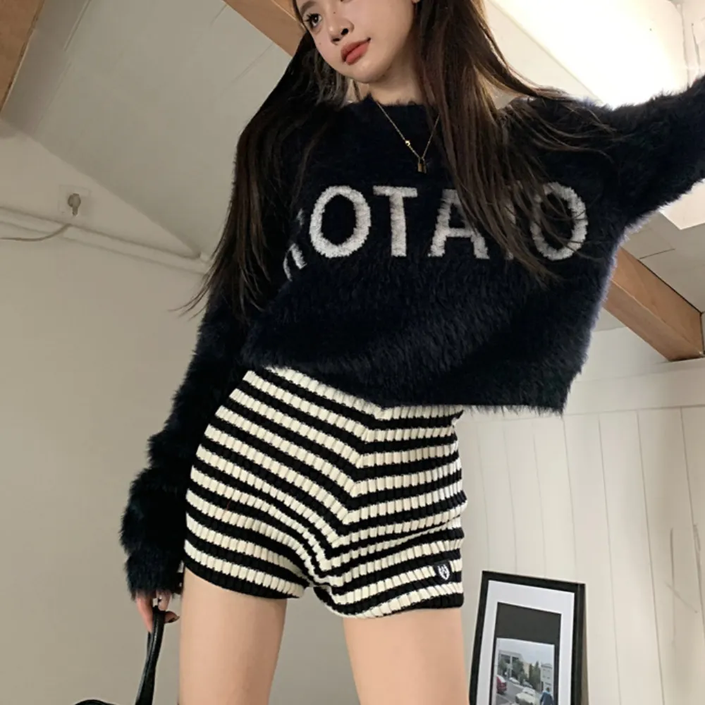 Women's Solid Color Mink Sweater