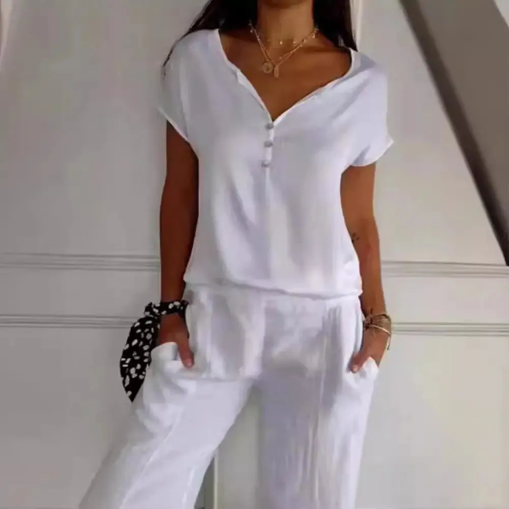 Women's V-Neck Button Blouse | Casual & Elegant