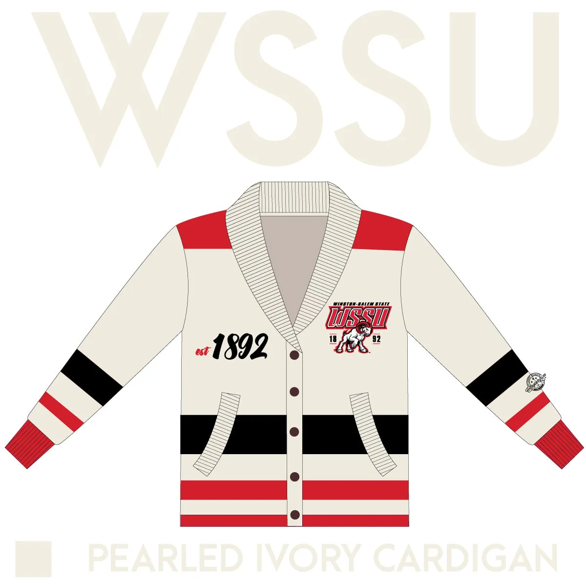 WSSU | Cardigan PEARLED IVORY