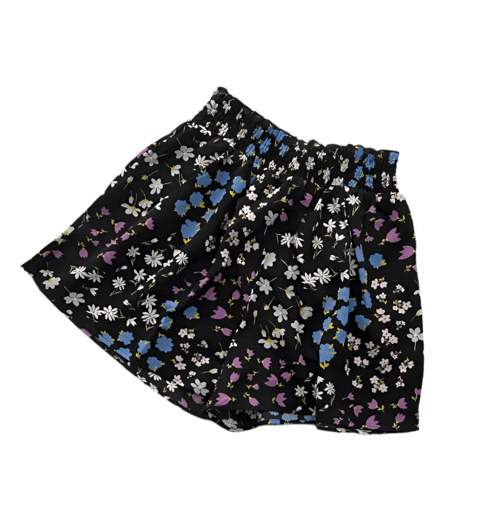 Yvett - Black Blue Purple Floral