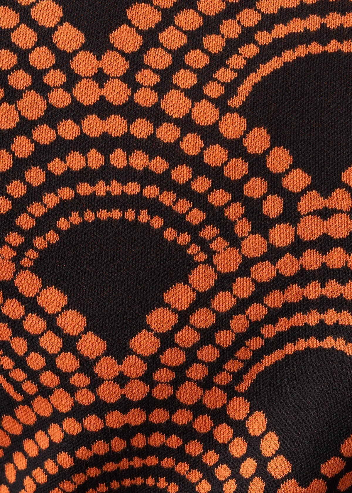 Zania Women's African Print Sweater Dress (Black Amber Dots)